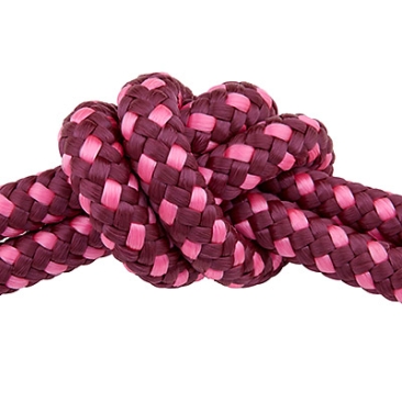 Sail rope, diameter 6 mm, length 1 m, wine-red-pink