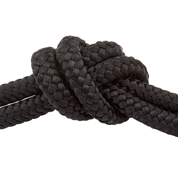 Sail rope, diameter 6 mm, length 1 m, black