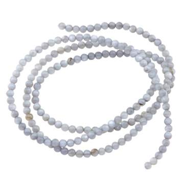 Brin de perles de coquillages d'eau douce, boule, diamètre environ 2,5 mm, coloré en gris, longueur environ 40 cm