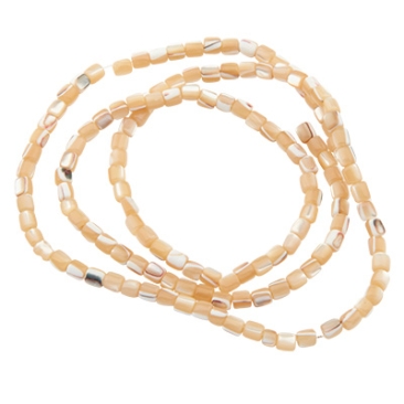 Brin de perles de coquillages, ovales, nacrées, 3 x 3 mm, longueur environ 45 cm