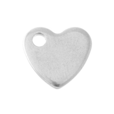 Stainless steel pendant, heart, 9.5 x 10 mm