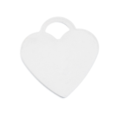 Stainless steel pendant, heart, 26 x 25 mm, silver-coloured