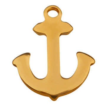Stainless steel pendant anchor, 16 x 13 mm, gold-coloured
