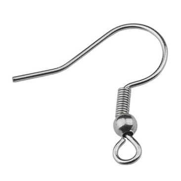 Stainless steel fishhook silver-coloured, 21 x 21 x 3 mm, eye: 2 mm, plug: 0.6 mm