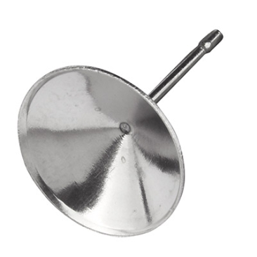 Clous d'oreille en acier inoxydable avec monture pour Swarovski Rivoli de 10 mm de diamètre, argenté