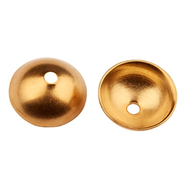 Stainless steel bead cap, gold-coloured, 12 x 5 mm, hole: 2mm