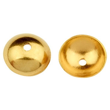 Stainless steel bead cap, gold-coloured, 6 x 2 mm, hole: 0.8 mm