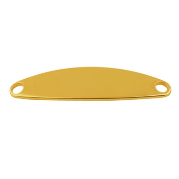 Connecteur de bracelet en acier inoxydable, ovale, doré, 25x6x1mm, oeillet 1,6mm