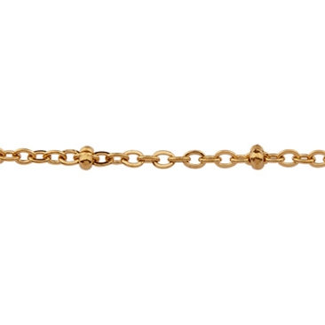 Stainless steel link chain with carabiner, gold-coloured, length 45 cm, chain links 2 mm