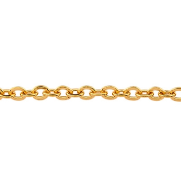 Stainless steel link chain with carabiner, gold-coloured, length 45 cm, chain links 1.5 mm