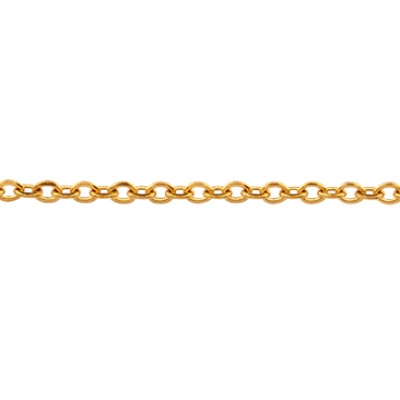Stainless steel link chain with carabiner, gold-coloured, length 44 cm, chain links 1.5 mm