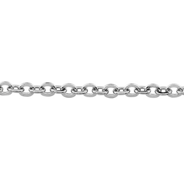Stainless steel link chain with carabiner, silver-coloured, length 44 cm, chain links 1.5 mm