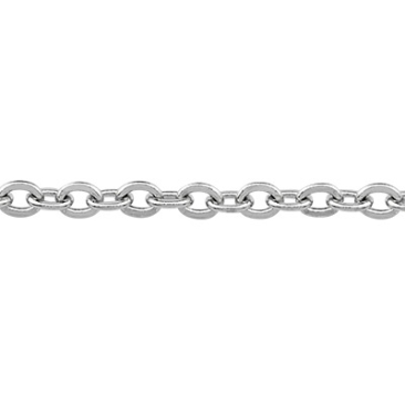 Stainless steel link chain with carabiner, silver-coloured, length 60cm, chain links 2 mm