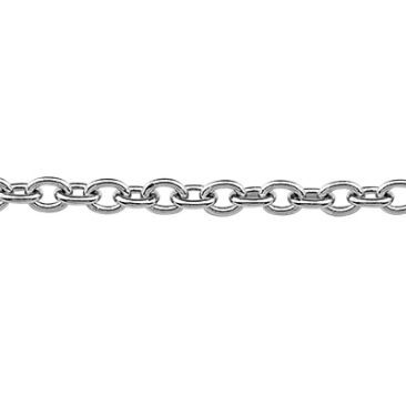 Stainless steel link chain with carabiner, silver-coloured, length 45 cm, chain links 2 mm