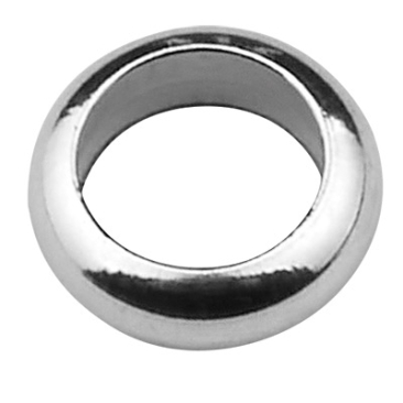 Stainless steel spacer, ring, silver-coloured, 6 x 2mm