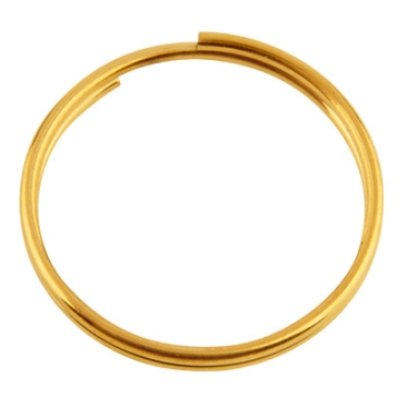Stainless steel key ring, diameter 15 mm, gold-coloured