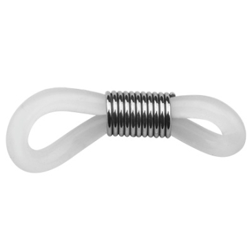 Spectacle holder rubber/stainless steel, silver-coloured, 20 x 5 mm