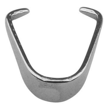 Stainless steel necklace loop/pendant holder, silver-coloured, 9 x 7.5 x 4 mm