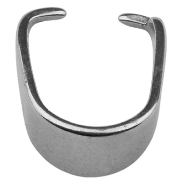 Stainless steel necklace loop/pendant holder, silver-coloured, 13 x 12 x 7 mm