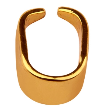 Stainless steel necklace loop/pendant holder, gold-coloured, 7.5 x 5 x 3.5 mm, inner diameter: 6.5 x 4 mm