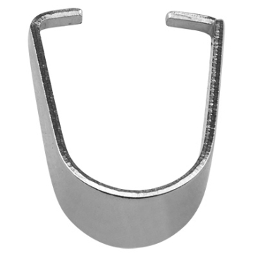 Roestvrijstalen halskettinglus/pendelhouder, zilverkleurig, 8 x 10,5 x 0,5 mm