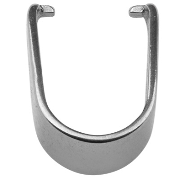 Roestvrijstalen halskettinglus/pendelhouder, zilverkleurig, 13 x 9 x 6 mm, pin: 1,2 mm