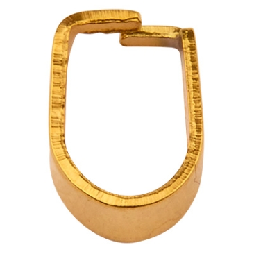 Stainless steel necklace loop/pendant holder, gold-coloured, 8 x 6 x 0.5 mm