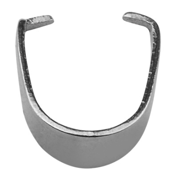 Stainless steel necklace loop/pendant holder, silver-coloured, 7 x 6.5 x 3 mm, pin: 0.4 mm