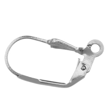 Stainless steel hoop, with loop, silver-coloured, 19 x 9.5 mm