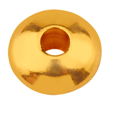 Stainless steel bead spacer rondel, gold-coloured, 5.5 x 3 mm, hole: 1.8 mm