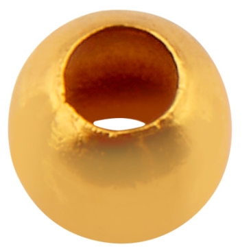 Stainless steel bead ball, gold-coloured, 4 x 3.5 mm, hole: 1.5 mm