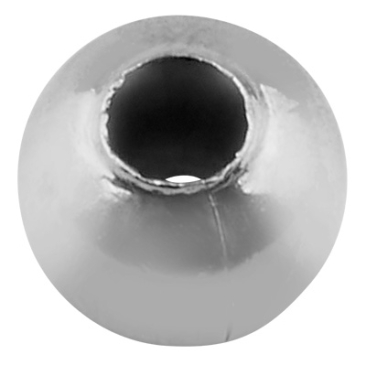Perle en acier inoxydable Spacer boule, argenté, 5 mm, perçage : 1,5 mm