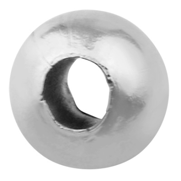 Edelstahl Perle Spacer Kugel, silberfarben, 6 mm, Bohrung: 2 mm