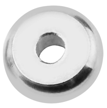 Stainless steel bead spacer roundel, silver-coloured, 5 x 2 mm, hole: 1.5 mm