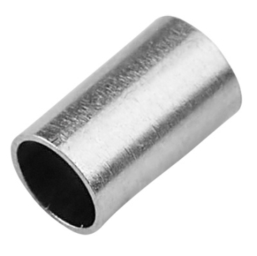 Perle en acier inoxydable, tube, argenté, 5x3 mm, trou : 2,5 mm