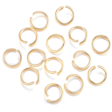 Ringband van roestvrij staal, goudkleurig, gauge 20, 7x0,8 mm, zakje met 20 ringbandringen