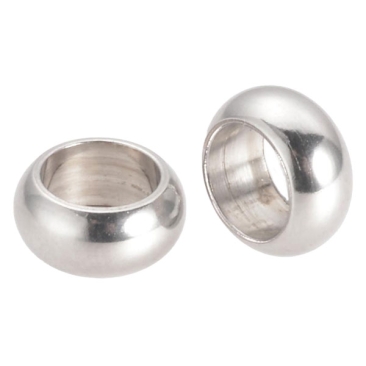Edelstahl Perle Spacer, Ring, silberfarben, 7,5 x 3,5 mm, Bohrung: 5 mm