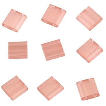 Miyuki Perle Tila Bead, 5 x 5 mm, Farbe: silk pale pink, Röhrchen mit ca. 7,2 gr
