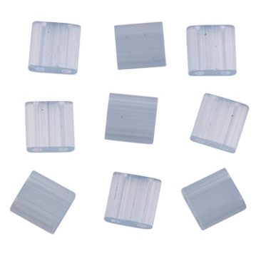 Miyuki Perle Tila Bead, 5 x 5 mm, Farbe: silk pale blue, Röhrchen mit ca. 7,2 gr