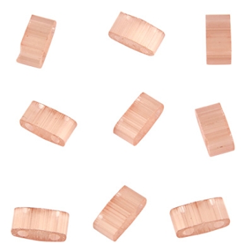 Miyuki Perle Half Tila Bead, 5 x 2,5 mm, Farbe: silk pale pink, Röhrchen mit ca. 7,8 gr