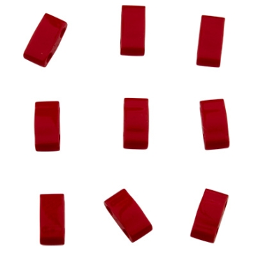 Miyuki kraal Half Tila Bead, 5 x 2,5 mm, kleur: ondoorzichtig rood, buisje met ca. 7,8 gr.
