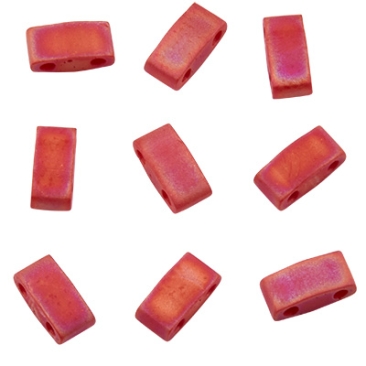 Miyuki kraal Half Tila Bead, 5 x 2,5 mm, kleur: mat ondoorzichtig rood, tube met ca. 7,8 gr.