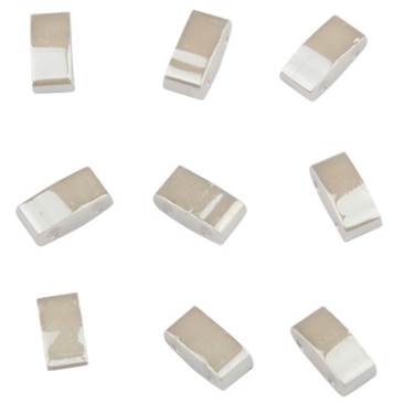 Miyuki kraal Halve Tila Bead, 5 x 2,5 mm, kleur: wit parelmoer, buisje met ca. 7,8 gr.