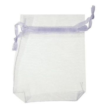 Organza bag with drawstrings, 9 x 7 cm white