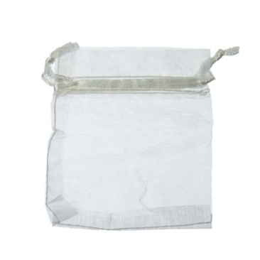 Organza bag with drawstrings, 9 x 7 cm, cream