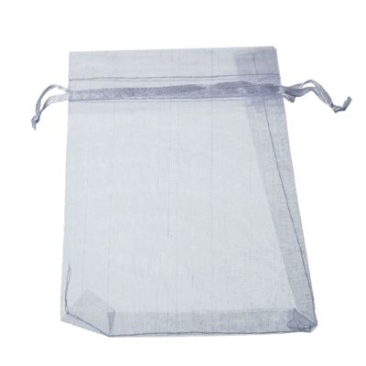 Organza bag with drawstrings, 12 x 10 cm white