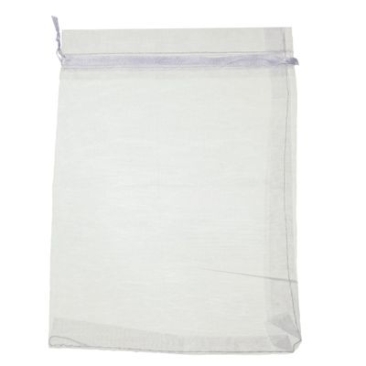 Organza bag with drawstrings, 18 x 13 cm white