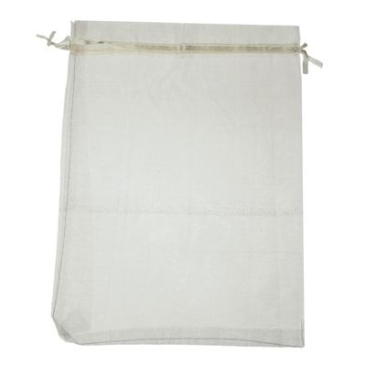 Organza bag with drawstrings, 23 x 17 cm, cream