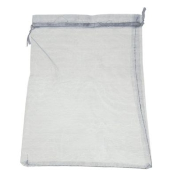 Organza bag with drawstrings, 23 x 17 cm, light grey