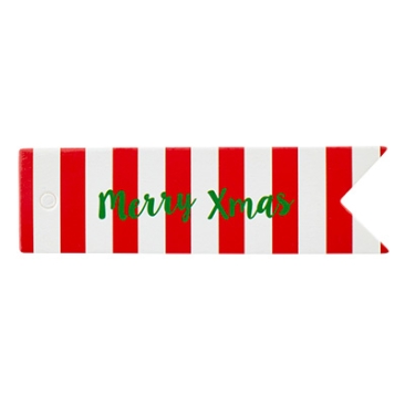 Kerst geschenk label, rood, 6,9x2x0,04 cm